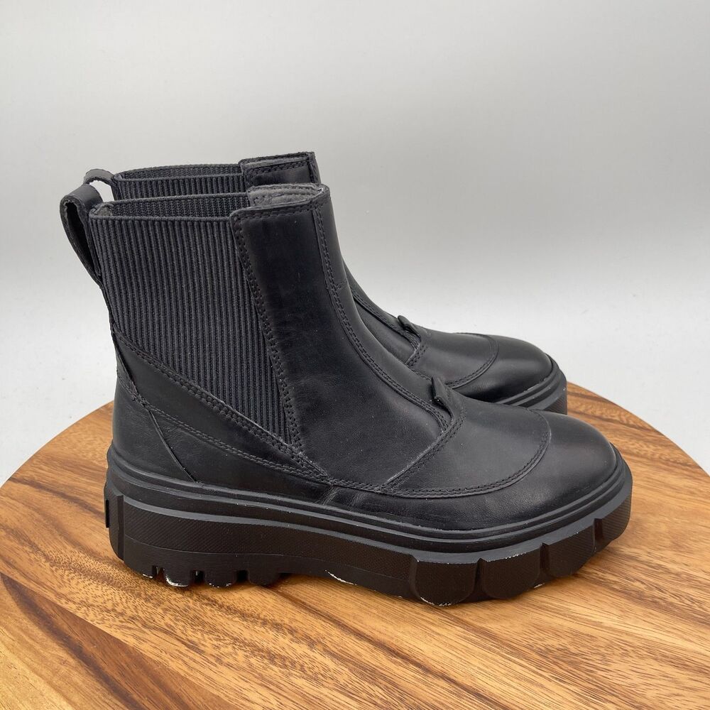 Sorel Black Chunky Chelsea Ankle Boots